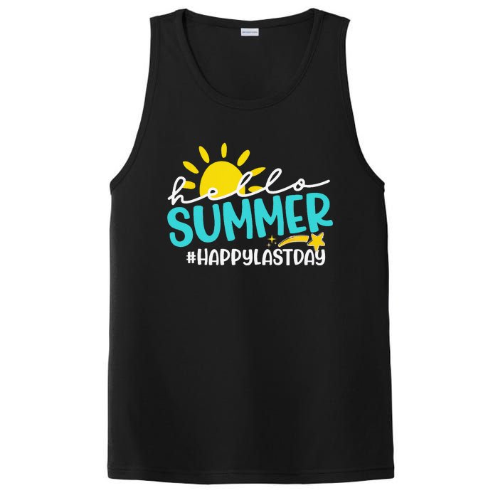 Happy Last Day Of School Hello Summer Teacher Student PosiCharge Competitor Tank