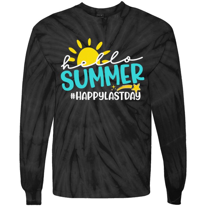 Happy Last Day Of School Hello Summer Teacher Student Tie-Dye Long Sleeve Shirt