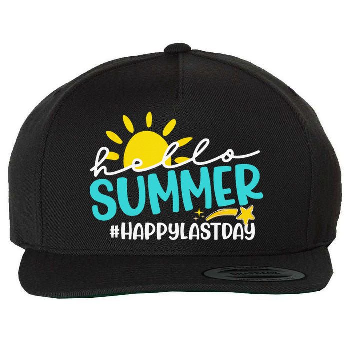 Happy Last Day Of School Hello Summer Teacher Student Wool Snapback Cap