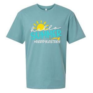 Happy Last Day Of School Hello Summer Teacher Student Sueded Cloud Jersey T-Shirt