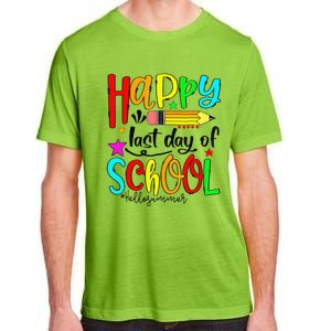 Happy Last Day Of Schools Hello Summer Teacher Student Gift Adult ChromaSoft Performance T-Shirt