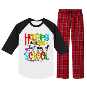 Happy Last Day Of Schools Hello Summer Teacher Student Gift Raglan Sleeve Pajama Set