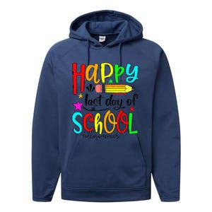 Happy Last Day Of Schools Hello Summer Teacher Student Gift Performance Fleece Hoodie