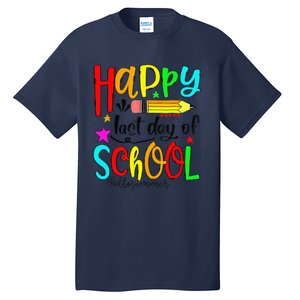 Happy Last Day Of Schools Hello Summer Teacher Student Gift Tall T-Shirt