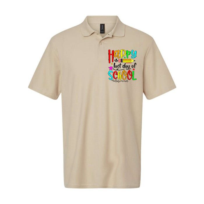 Happy Last Day Of Schools Hello Summer Teacher Student Gift Softstyle Adult Sport Polo