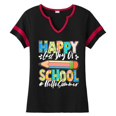 Happy Last Day Of School #Hello Summer Ladies Halftime Notch Neck Tee