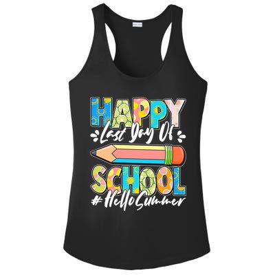 Happy Last Day Of School #Hello Summer Ladies PosiCharge Competitor Racerback Tank