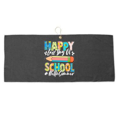 Happy Last Day Of School #Hello Summer Large Microfiber Waffle Golf Towel