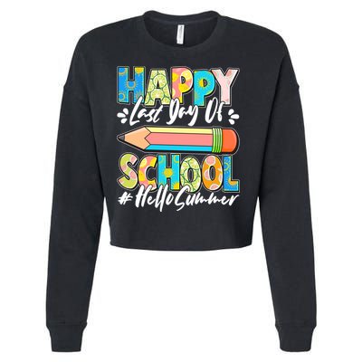 Happy Last Day Of School #Hello Summer Cropped Pullover Crew