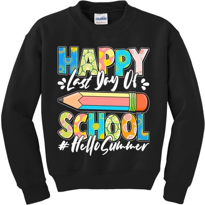 Happy Last Day Of School #Hello Summer Kids Sweatshirt
