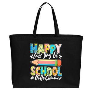 Happy Last Day Of School #Hello Summer Cotton Canvas Jumbo Tote