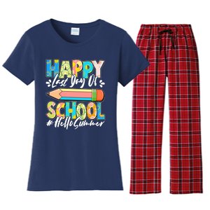 Happy Last Day Of School #Hello Summer Women's Flannel Pajama Set