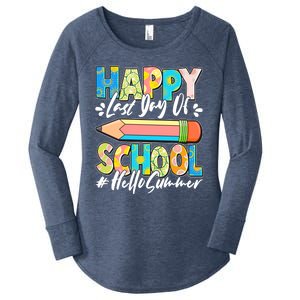 Happy Last Day Of School #Hello Summer Women's Perfect Tri Tunic Long Sleeve Shirt