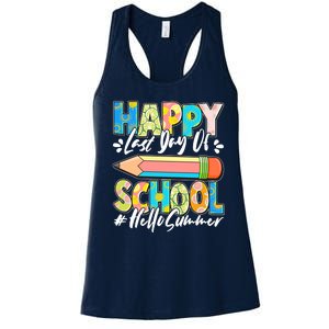 Happy Last Day Of School #Hello Summer Women's Racerback Tank