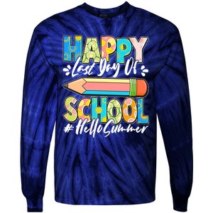 Happy Last Day Of School #Hello Summer Tie-Dye Long Sleeve Shirt