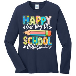 Happy Last Day Of School #Hello Summer Ladies Long Sleeve Shirt