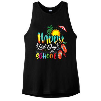 Happy Last Day Of School Teacher Student Graduation Summer Ladies PosiCharge Tri-Blend Wicking Tank