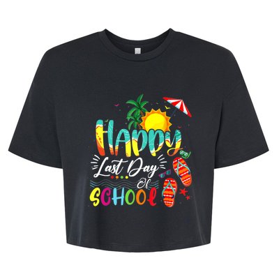 Happy Last Day Of School Teacher Student Graduation Summer Bella+Canvas Jersey Crop Tee