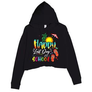 Happy Last Day Of School Teacher Student Graduation Summer Crop Fleece Hoodie