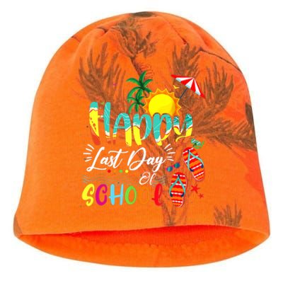 Happy Last Day Of School Teacher Student Graduation Summer Kati - Camo Knit Beanie