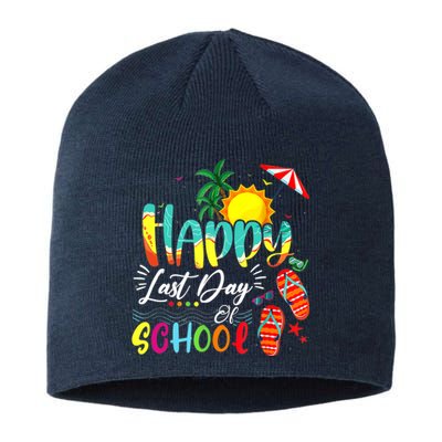 Happy Last Day Of School Teacher Student Graduation Summer Sustainable Beanie