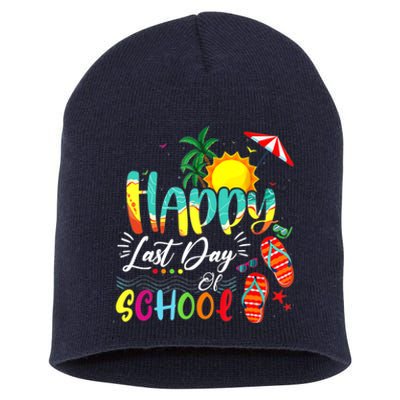 Happy Last Day Of School Teacher Student Graduation Summer Short Acrylic Beanie