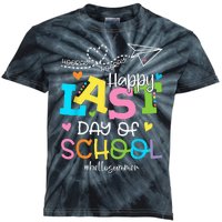 Happy Last Day Of School Hello Summer Students And Teachers Kids Tie-Dye T-Shirt