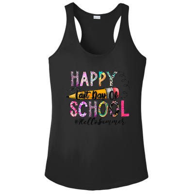 Happy Last Day Of Schools Hello Summer Teacher Student Ladies PosiCharge Competitor Racerback Tank