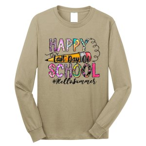 Happy Last Day Of Schools Hello Summer Teacher Student Long Sleeve Shirt