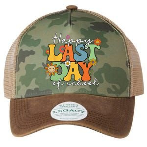 Happy Last Day Of School Graduation Groovy Teacher Student Legacy Tie Dye Trucker Hat