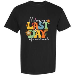 Happy Last Day Of School Graduation Groovy Teacher Student Garment-Dyed Heavyweight T-Shirt