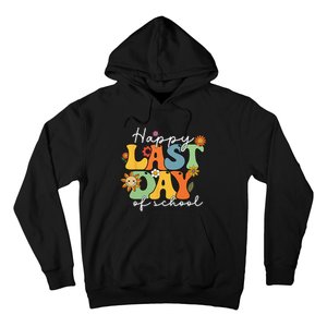 Happy Last Day Of School Graduation Groovy Teacher Student Hoodie