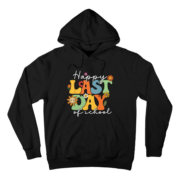 Happy Last Day Of School Graduation Groovy Teacher Student Hoodie