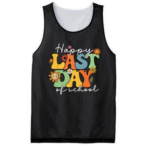 Happy Last Day Of School Graduation Groovy Teacher Student Mesh Reversible Basketball Jersey Tank