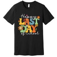 Happy Last Day Of School Graduation Groovy Teacher Student Premium T-Shirt