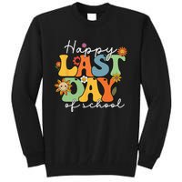 Happy Last Day Of School Graduation Groovy Teacher Student Tall Sweatshirt