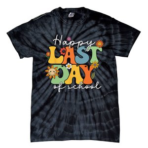 Happy Last Day Of School Graduation Groovy Teacher Student Tie-Dye T-Shirt