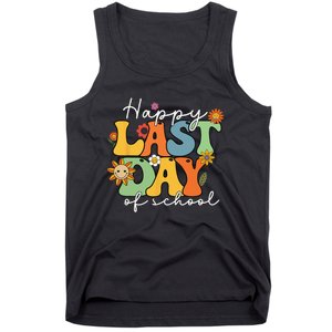 Happy Last Day Of School Graduation Groovy Teacher Student Tank Top