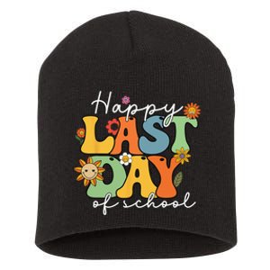 Happy Last Day Of School Graduation Groovy Teacher Student Short Acrylic Beanie