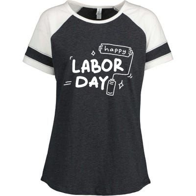 Happy Labor Day Gift For Labor Day Celebration Enza Ladies Jersey Colorblock Tee