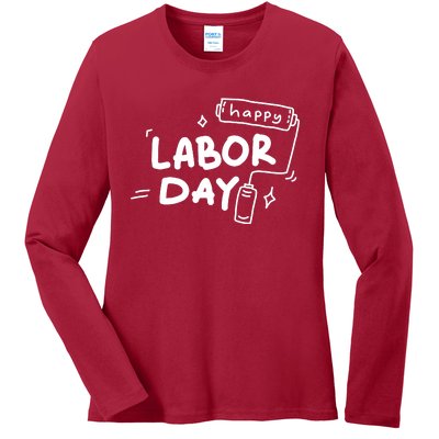 Happy Labor Day Gift For Labor Day Celebration Ladies Long Sleeve Shirt