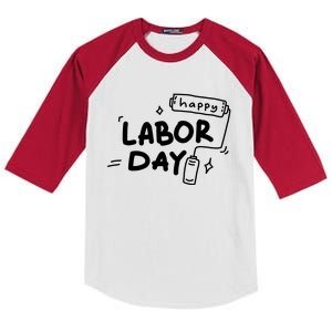 Happy Labor Day Gift For Labor Day Celebration Kids Colorblock Raglan Jersey