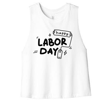 Happy Labor Day Gift For Labor Day Celebration Women's Racerback Cropped Tank