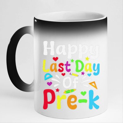 Happy Last Day Of Prek Teacher Student Graduation 11oz Black Color Changing Mug