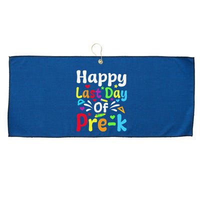 Happy Last Day Of Prek Teacher Student Graduation Large Microfiber Waffle Golf Towel