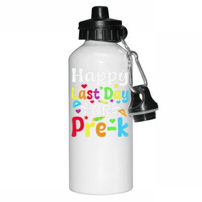 Happy Last Day Of Prek Teacher Student Graduation Aluminum Water Bottle