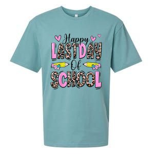 Happy Last Day Of School Leopard Teacher End Of School Year Sueded Cloud Jersey T-Shirt