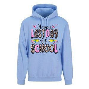 Happy Last Day Of School Leopard Teacher End Of School Year Unisex Surf Hoodie