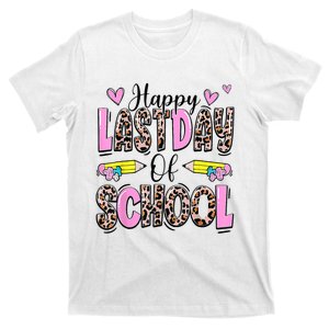 Happy Last Day Of School Leopard Teacher End Of School Year T-Shirt