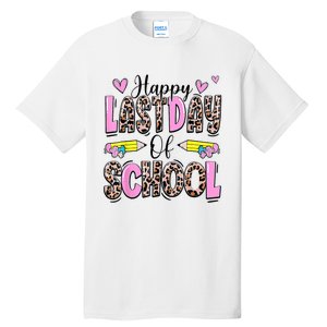 Happy Last Day Of School Leopard Teacher End Of School Year Tall T-Shirt